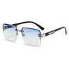 Nuevas Gafas de Sol de Moda Gafas de Sol de Metal con Medio Marco Transfronterizo Gafas de Sol Cuadradas Retro para Hombre Gafas de Sol de Moda con Medio Marco