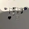 Pendientes de aro liso exagerados europeos y americanos de aguja de plata S925 para mujer, pendientes de alta gama que adelgazan el rostro redondo, pendientes de moda con personalidad que combinan con todo