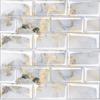 Azulejos Adhesivos Decorativos para Superficies de Cocina y Baño, Patrón de Mosaico Repujado tipo Mármol Simulado, Película Ligera Autoadhesiva