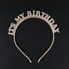 Diadema con Letra para Fiesta de Cumpleaños Infantil, Accesorio para el Cabello con Envoltura de Purpurina Dorada, Diadema de Cumpleaños para Niñas Pequeñas