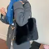 Bolso Tote de Peluche de Gran Capacidad para Viajes Diarios de Mujer 2025 Otoño Nuevo Casual Simple Estilo Extranjero Bolso de Hombro Único