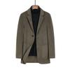 Abrigo de Lana de Corte Ajustado para Hombre de Longitud Media, Gabardina Gruesa de Lana con Solapa Estilo Traje, Estilo de Negocios Ligero