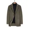 Abrigo de Lana de Corte Ajustado a Media Longitud para Hombre, Gabardina Gruesa de Lana, Traje de Lana para Hombre con Cuello de Solapa, Admite Personalización