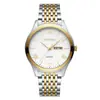 Reloj Romano de Doble Calendario para Hombre Estilo Retro Moda Escala Reloj de Cuarzo Reloj Impermeable Correa de Acero Reloj de Estilo Simple para Hombre