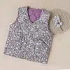 Chaleco Floral de Nuevo Estilo para Mujeres de Mediana Edad y Mayores, Cuello en V Otoño/Invierno con Bolsillos Grandes, Chaleco Grueso para Protección contra el Frío y Calidez