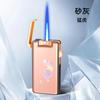 Encendedor de Inyección Directa Portátil de Moda con Patrón de Aurora Colorido de Aspecto Elegante Encendedor a Prueba de Viento de Llama Azul Regalo Venta al Por Mayor