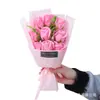 Presente de Dia dos Namorados: Nove Flores de Sabão de Rosa Feitas à Mão, Flores Artificiais Realistas, Flores Eternas, Buquê de Dia das Mães