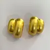 Pendientes Metálicos Curvos Estilo Vintage de Lujo Ligero con Forma de Concha de Caracol, Pendientes Lisos de Alto Nivel Estilo Hong Kong para Viajes Diarios para Mujeres