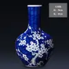 Jarrón Pequeño de Cerámica de Porcelana Azul Hielo y Blanco Pintado a Mano Jingdezhen Jarrón de Cerámica Antigua China Decoración de Entrada para Arreglo Floral