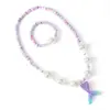 Cadena Transfronteriza Más Vendida Collar de Dibujos Animados para Niños Collar de Perlas con Cola de Pez de Sirena Dulce Set de Pulseras de Princesa Lindo