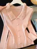 Diseño Nuevo Otoño/Invierno 2026 Suéter de Punto Base de Manga Larga con Cuello de Muñeca para Mujer Estilo Francés Suéter Elegante Adelgazante
