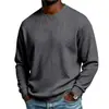 Sudadera Jacquard Texturizada de Cuello Redondo 2026 Costura Decorativa en Forma de X Manga Larga Pulóver Color Sólido Casual Ropa para Hombre