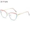 Nuevo Armazón de Metal Transfronterizo, Armazón Bicolor Personalizado, Gafas de Varilla con Resorte, Gafas Planas Antiluz Azul de Aspecto Elegante