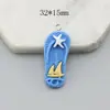 Accesorios DIY serie estilo océano resina cangrejo pantuflas delfín hueso de pez ancla botella a la deriva colgante
