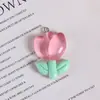 Tulipán de Resina Materiales Hechos a Mano Accesorios para Joyería DIY Adornos Colgantes Flores de Girasol Colgantes para Llavero Dijes Pequeños
