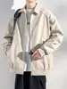 Chaqueta de estilo retro japonés con cuello vuelto para hombre, abrigo suelto simple de marca moderna para primavera y otoño, top casual de moda para hombre