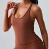 Sujetador de Yoga Fitness Europeo y Americano Transfronterizo Top para Mujer con Almohadilla en el Pecho Chaleco sin Mangas Adelgazante de Secado Rápido Ajustado Hermosa Espalda Deportes