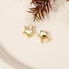 Brincos de estrela dourada lisos de cobre simples da moda brincos design de nicho feminino personalidade cinco pontas estrela brincos de temperamento