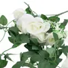 Colgante de pared de flor de rosa artificial larga, decoración de pared, ramo de enredadera de flores, flores artificiales, violetas, flores colgantes, arreglo de pared