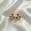 Brincos de Design Nicho Estilo Coreano para Mulheres, Brincos de Coração Rosa Estrela de Luxo Leve, Brincos Pequenos e Versáteis, Conjunto de 3 Pares