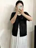 Blusa color block de duas peças falsas plus size 2026 verão casual solta de malha para mulheres plus size camiseta de manga curta