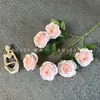 Arreglo Floral de 6 Cabezas de Flor de Rosa Montaña Nevada para Decoración del Hogar, Accesorios de Fotografía para Hotel, Ramo de Flores Artificiales al por Mayor, Montaje de Escena de Boda