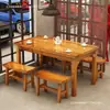 Mesa de restaurante e cadeira de madeira maciça, combinação de mesa e cadeira para fast food, lanchonete, churrascaria, macarrão, mesa e cadeira, barraca de comida, restaurante de café da manhã, mesa carbonizada