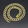 Acessórios de Hip-Hop Rap Masculino Fivela de Relógio 15mm Hiphop Folha Totalmente Cravejada com Diamantes Colar Cravejado com Diamantes Cuban
