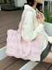Bolso de hombro de felpa transfronterizo para otoño e invierno, gran capacidad, bolso tote suave y esponjoso, estilo delicado, adecuado para estudiantes y personas que van al trabajo