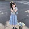 2026 Estilo Coreano Estilo Academia Rayas Patchwork Cuello Polo Manga Corta Verano Delgado Dulce Encaje Falda Conjunto de Dos Piezas