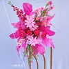 Accesorios de boda arreglo floral de suelo flor phalaenopsis decoración de salón de bodas arreglo floral arte floral decorativo arreglo floral de pasillo