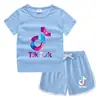 Camiseta de cuello redondo para niños, pantalones cortos, camiseta informal coreana, conjunto de camiseta interior absorbente de sudor, de caramelo, de verano 2023