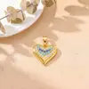 Colar e pulseira com pingente de coração floral transfronteiriço europeu e americano, cobre microincrustado com zircônia e acessórios para mulheres, acessórios de cobre banhados a ouro 18K para mulheres