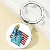 Acessórios para Chaveiro Dia da Independência Americana Argola de Chaveiro Pingente de Chave Pingente de Presente Pequeno Argola de Chaveiro Atacado
