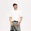 Camiseta Masculina Manga Curta Gola Redonda, Top Masculino Soltinho Fresco e Casual, Camisa Base Dopamina da Moda de Marca de Luxo para Homens
