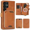 Aplicable para Samsung S26 Ultra Funda de Teléfono Magnética Tres en Uno S25P Portatarjetas Billetera Carga Inalámbrica Funda con Soporte Plegable