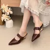 Zapatos Mula de Nuevo Estilo Fairy Mary Jane Verano 2026 con Punta Cerrada y Puntiaguda, Sandalias de Cuña Estilo Francés para Mujer