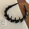 Argola de Cabelo Nova de Luxo Leve com Strass Onda Cyber Celebridade Antiderrapante Carimbo de Cabelo Moda Elegante Argola de Cabeça com Dente para o Topo Craniano Alto Carimbo de Cabelo para Mulheres