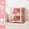 Vitrina de Cristal Rosa para Guardar y Exhibir Artículos, Vitrina a Prueba de Polvo, Armario de Almacenamiento, Vitrina para Figuras