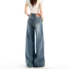 Jeans de Pierna Ancha Lavados con Remaches Estilo Retro Americano para Mujer Verano Nuevo Diseño Desgastados Sueltos Nicho Pantalones Rectos