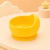 Tigela de Alimentação em Silicone de Grau Alimentício em Formato de Caracol com Ventosa, Conjunto de Garfo e Colher com Cabo Curvo Anti-Queda, Utensílios para Bebê se Alimentarem Sozinhos