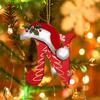 Nueva Decoración Transfronteriza para Árbol de Navidad Carta Navideña Colgante Plano Acrílico Decoración para el Hogar Llavero Colgante