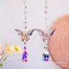 Atrapasoles Decoración de Jardín Mariposa Libélula Campana de Viento Incrustada de Diamantes Colgante Cruzado Suministro Transfronterizo Rejilla de Cuerno Colgante de Cristal