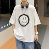 Super Caliente talla grande Manga Corta Moda para Hombre Coreana Suelta Manga Media Camiseta Puesto Estilo Hong Kong Japonés Manga Media Ins Trendy