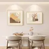 Pintura Decorativa de Restaurante Estilo Creme Pintura de Parede de Fundo para Sala de Jantar Pintura de Parede para Sala de Estar Cozinha Sala de Jantar Luxo Leve Sensação de Alto Padrão Murais de Parede