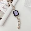 Pulseira de Corrente de Aço com Corrente de Jeans de Linha Única Adequada para Apple Watch 789 10ª Geração Pulseira de Corrente iWatch S11 Pulseira de Metal