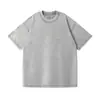 Camiseta Masculina 230g Lavagem Ácida, Desgastada, Corte Amplo, Manga Longa Vintage, Manga Curta Lavada, Algodão Puro, Tamanho Europeu