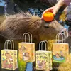 BS020 Comercio Exterior Tarjeta Tonta Amor Capibara capibara Kapibala Fiesta Dulce Regalo Bolsa de Papel Portátil
