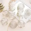 Decoraciones Navideñas 8cm/9Pzs Bola de Navidad Transparente Pintada con Mascota Caja de Regalo Set Colgante para Árbol de Navidad