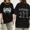 Camiseta Hip Hop Metal Rock Gótica Camiseta de Algodón Estampada Moda Streetwear Casual Holgada Camisetas para Hombre y Mujer